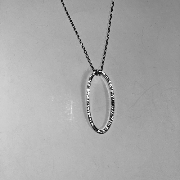 Brand New Cookie Lee small gemstone accents Silver Oval Pendant Necklace - Picture 5 of 8